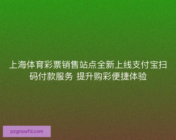 上海体育彩票销售站点全新上线支付宝扫码付款服务 提升购彩便捷体验