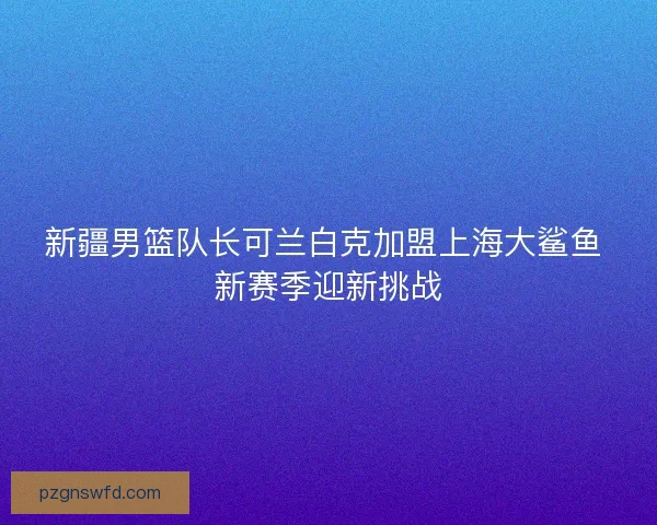 新疆男篮队长可兰白克加盟上海大鲨鱼 新赛季迎新挑战
